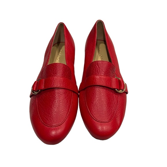 Talbots Shoes - Talbots Ryan D-Ring Loafers Tonal Webbing  Leather Flat Heel Red Women’s Sz 10M